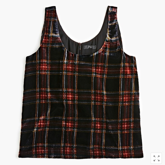 J. Crew Tops - J. Crew NWT Velvet tank top in Stewart tartan